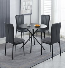 Dining set small black round - black,