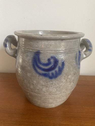 Antique french stoneware crock - antique,
