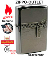 Brand New ZIPPO Lighter Rare ZIPPER DESIGN Very Limited Edition Midnight Chrome