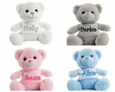 PERSONALISED SUPER CUTE TEDDY BEAR SUPER SOFT BABY BIRTHDAY EMBROIDERED NAME