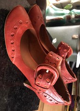SIZE 6 EU 39 ORANGE LEATHER