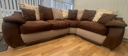 Brown and beige faux
