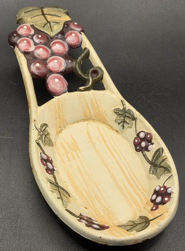 Cast iron spoon rest purple - spoon,
