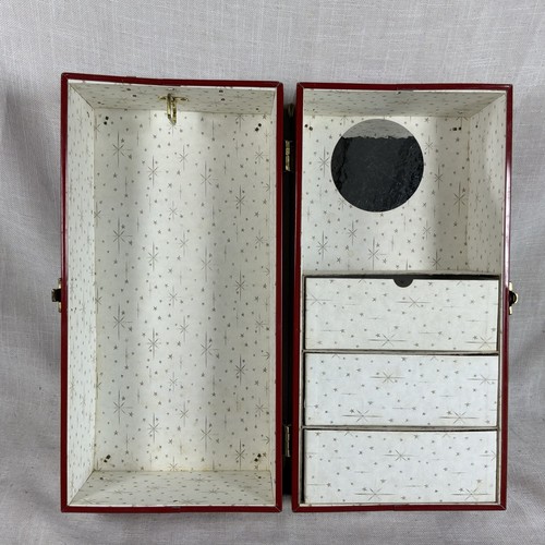 Vintage red white metal - white, doll