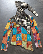 Little Kathmandu Women’s Pixie Hoodie Size S/M Hippie Boho Slashed Patchwork