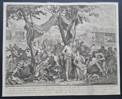 Antique 1750 bible print - print,