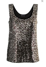 M&S Marks & Spencer Leopard Print Sequin Camisole Vest Top Size 8 Eu36 New