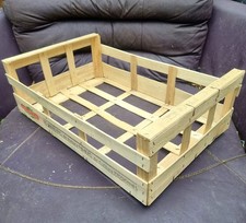 Large Vintage Stackable Wooden F&V Crate Storage Bushel Box Container 60x40x20cm