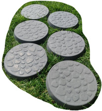 6 x Charcoal  Round Concrete