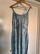 Beautiful very light blue/ mint silky dress Size L Armpit to bottom 35 inches
