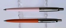 Vintage Parker Jotter ballpoint pens, Made in France.1 Orange+ 1 pink.
