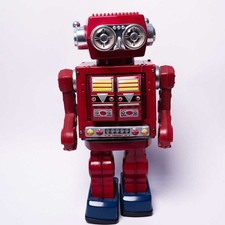 Vintage Super Astronaut Rotate-O-Matic Metal Legs SJM3006 Tinplate Robot & Box