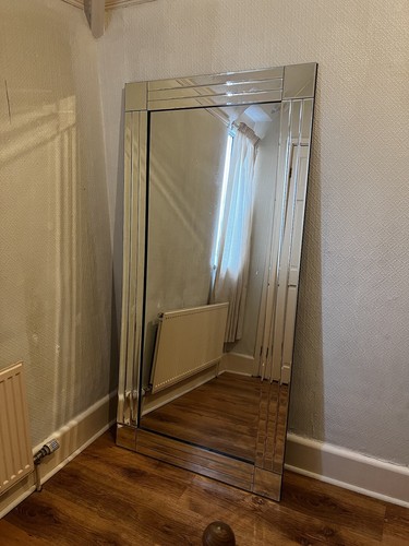 Wall mirror glass framed - wall,