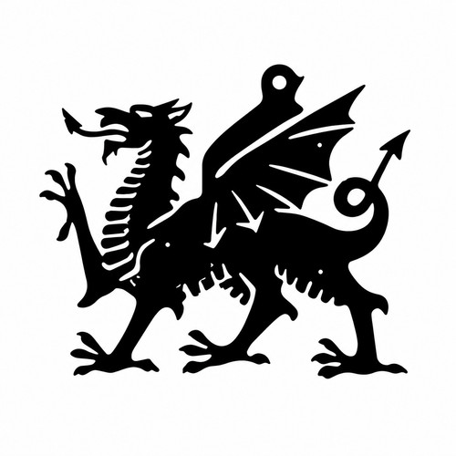 Welsh dragon metal sign wall - metal,