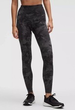 Lululemon Wunder Train Leggings In Black Grey Camo Size 36" Waist. rrp £88.