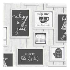 Contour Wallpaper Framed Quotes Black & White Washable