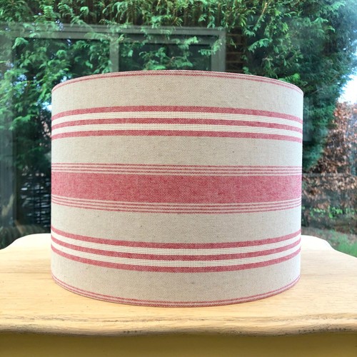 Red stripe french linen - red,