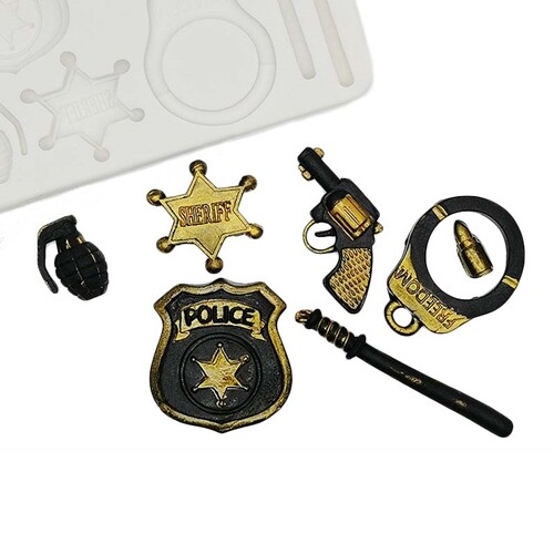 Silicone police sheriff mould - police,
