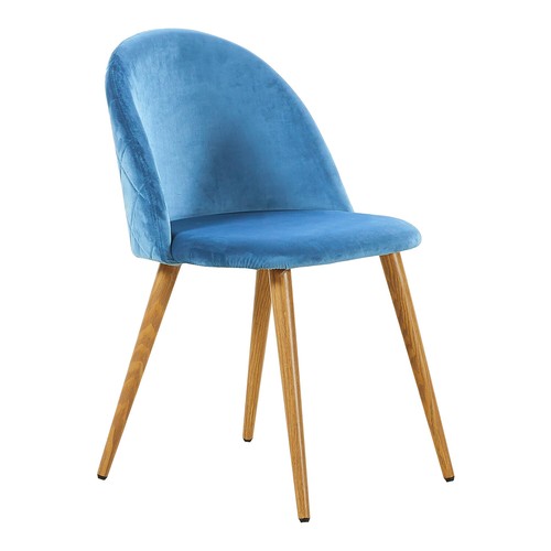 Blue modern velvet dining - blue,