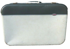 MONARCH VINTAGE SUITCASE 2 TONE WHITE KHAKI LUGGAGE GREAT PROP cm 60x38x20
