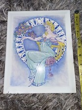 Vintage Italian Picture Tile - Bathroom / Boudoir - Glam Boho Retro Home Decor