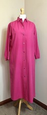 Vuokko Finland Vintage 100% cotton long midi shirt dress popper snap fastening