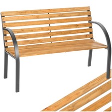 Wooden Garden Bench Seat Steel