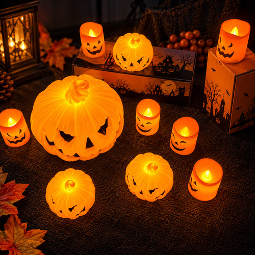 Halloween pumpkin lantern - lantern, led