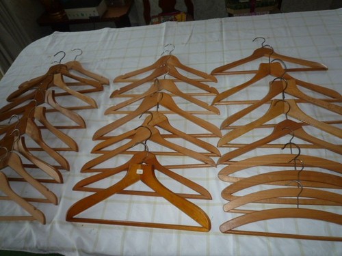 Vintage wooden coathangers - wooden,