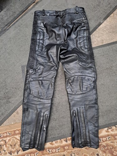 Leather biker trousers - leather,