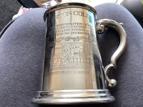 Manton colliery pewter tankard