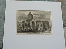 Bermondsey, St Mary Magdalen's Church, Antique Print, 1809; mounted