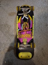 vintage 80s skateboard with gargoyle
