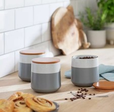 Habitat Speckle 3 Piece Stoneware Airtight Kitchen Storage Canister Set