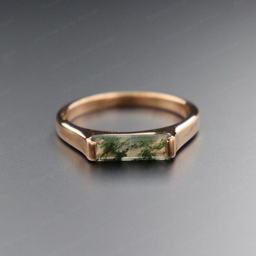 Green moss agate - agate, ring,