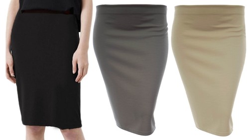 Knee length stretch pencil - knee,