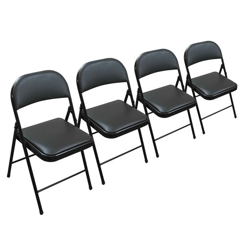 Folding faux leather chairs - chairs,