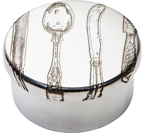 Small pewter trinket box - small, with