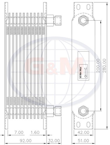 Universal plate oil cooler - cooler, /