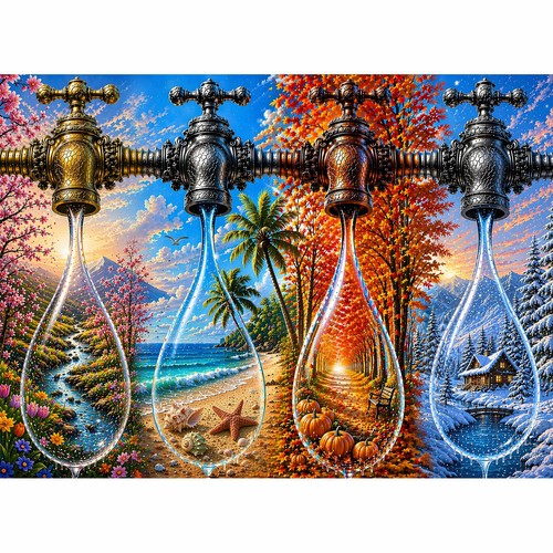 Four seasons 500 piece jigsaw - four,