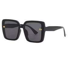Black square sunglasses - black, gold