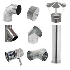 Galvanised Steel Pipe Chimney Elbows Duct Cowl Tube Bracket Accessories