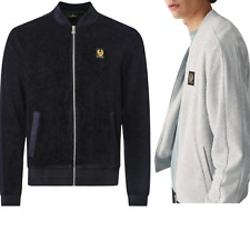 Mens Belstaff Designer Crew Neck Zip Up Sweatshirt Jacket Phoenix Patch Logo