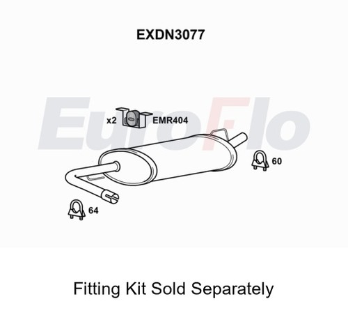 Rear muffler silencer insert - rear,