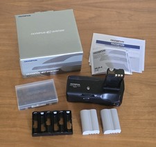 Olympus HLD-4 Battery Holder for E-3/E-5/E-30 - Boxed plus 2 Batteries etc M2725