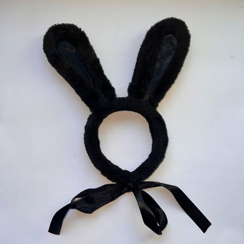 Black plush bunny - bunny, ears