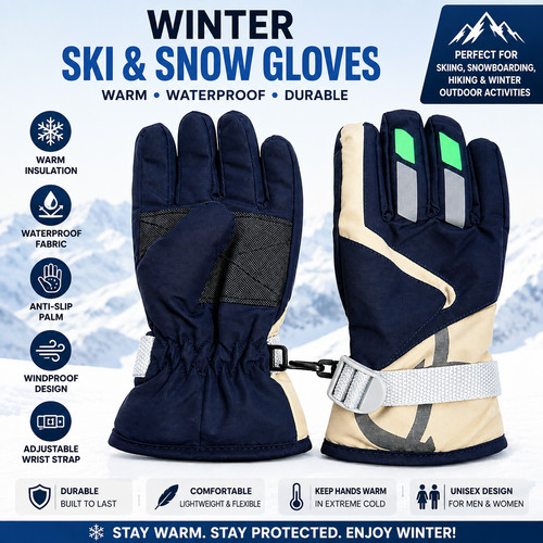 Winter ski snow gloves warm - ski,