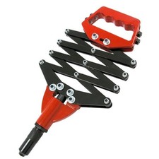NEW HEAVY DUTY LAZY TONGUE TONG HAND RIVITER RIVET GUN POP RIVETER + 5 NOZZLES