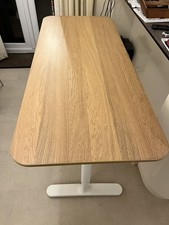 IKEA BEKANT Desk , oak stained veneer/black, 140x60cm