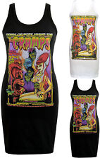 The Cramps Womens TIKI Dress Psychobilly Shrunken Heads Pin-up Zombie Garage